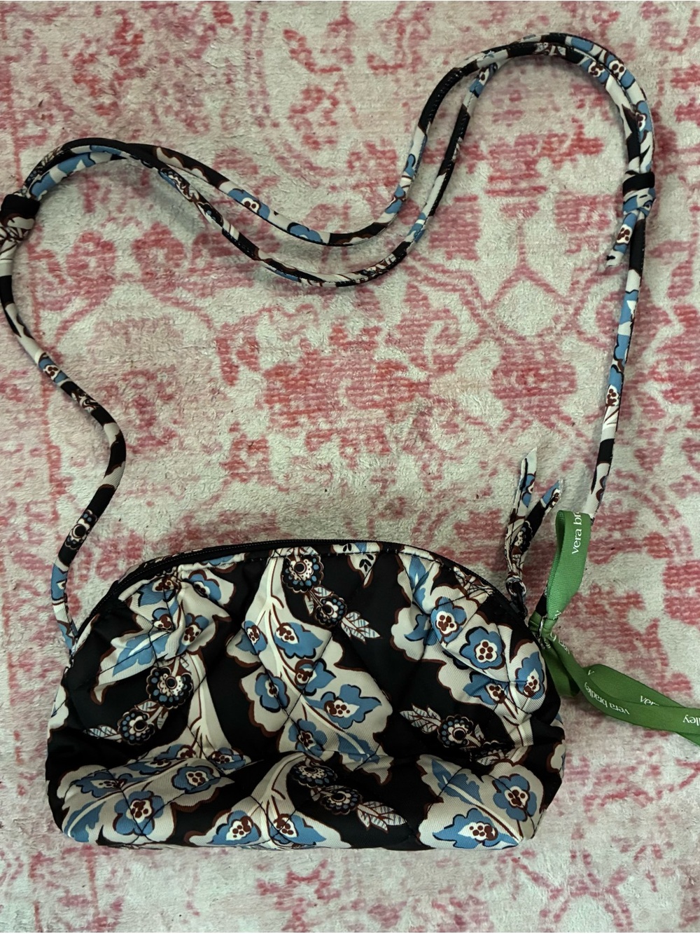 Vera Bradley Black and Blue Floral Quilted Crossbody